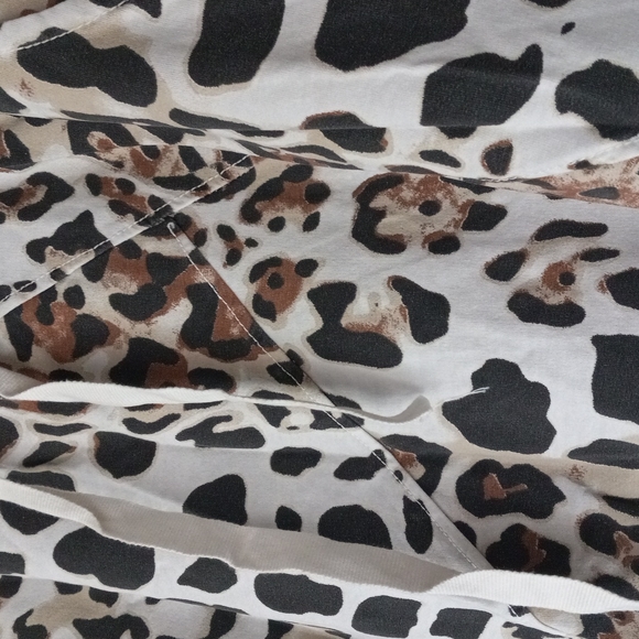 Venti6 Leopard Animal Print Drawstring Elastic Waist Pants Size Medium Large - Picture 2 of 8